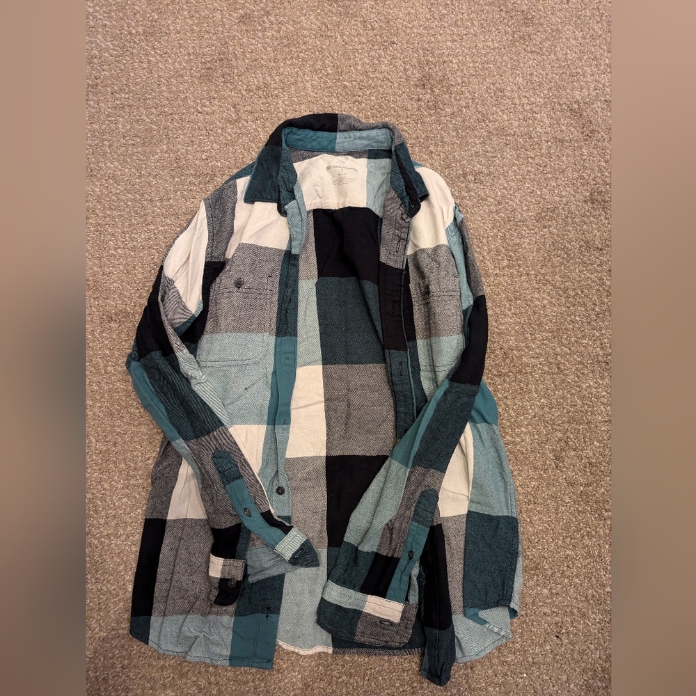 Urban Pipline Teal Flannel, S